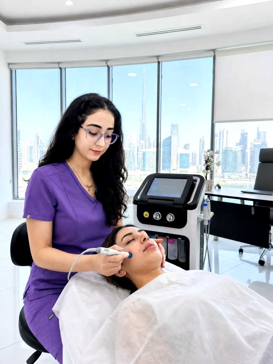 HydraFacial treatment performed at Mahan Polyclinic in Business Bay