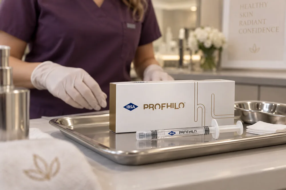 Profhilo syringe prepared for a clinician-selected Skin Booster plan