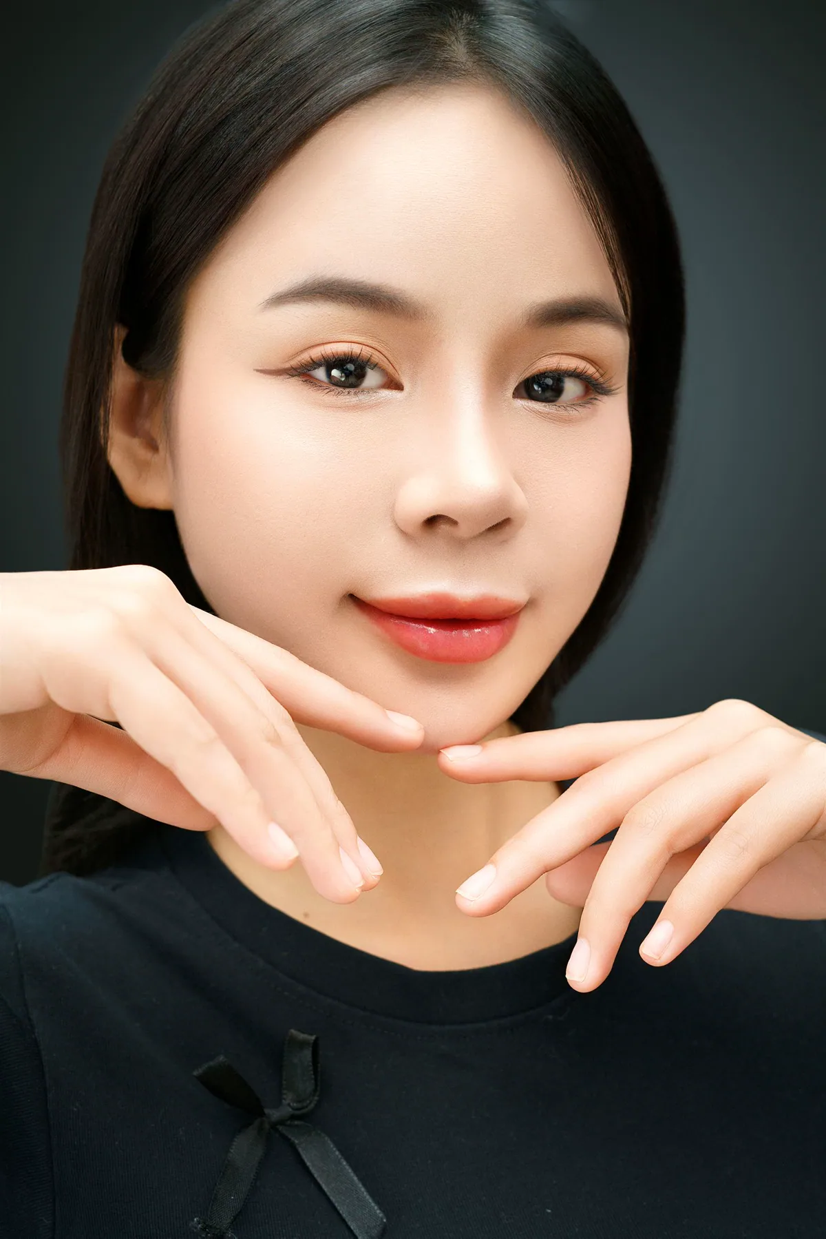 Beauty portrait illustrating natural smile-line and midface relationships