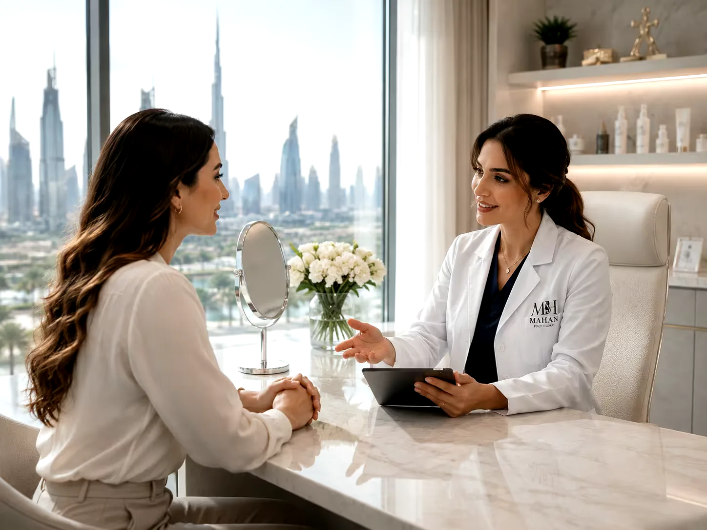 Mahan clinician discussing an individual treatment plan with a patient